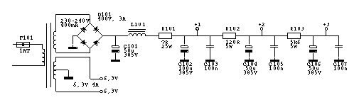 EL84 Amp PSU, schematic